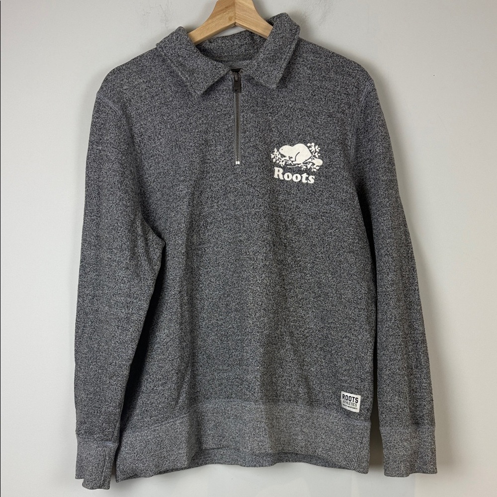 Roots Charcoal Zip-Up Men's Sweatshirt size XL